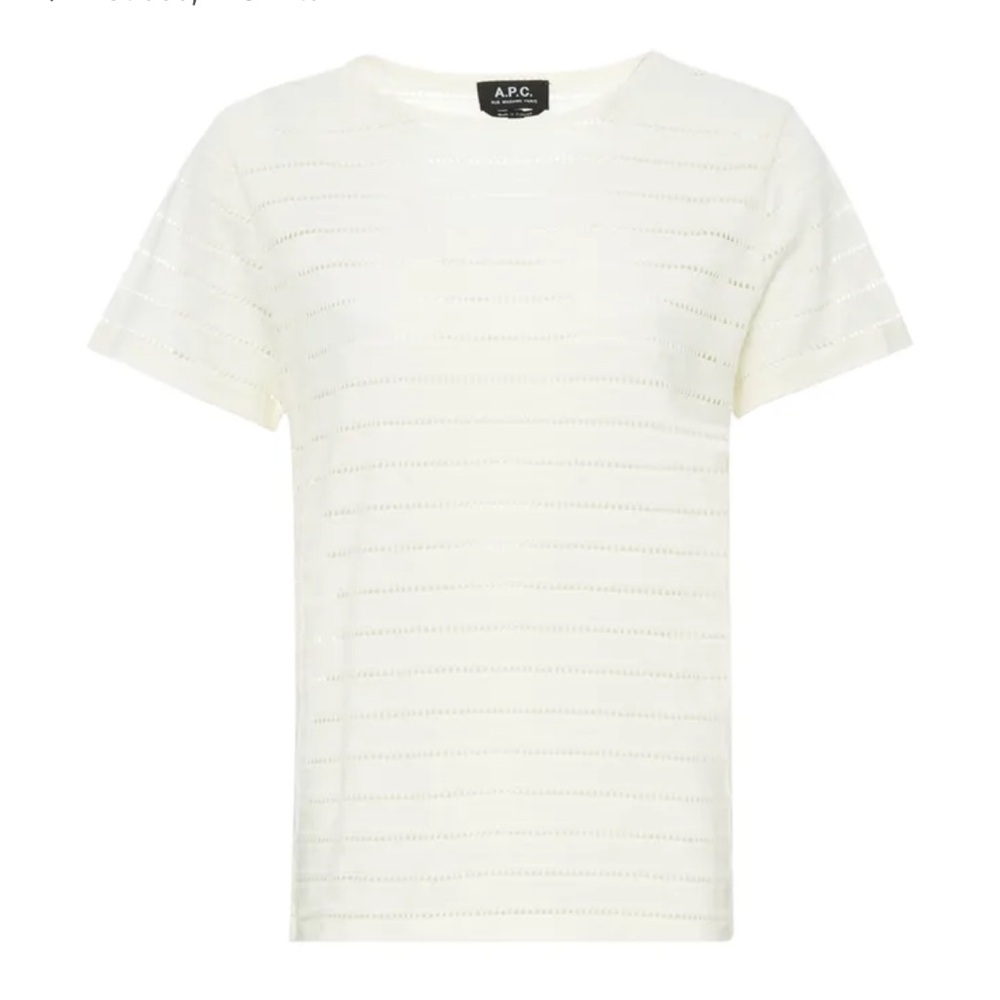 A.P.C. Women's Cream Openwork Tshirt